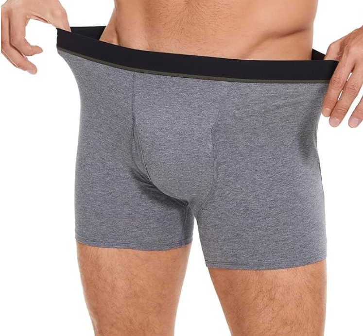 PurityLock Men's Washable Incontinence Boxer Briefs, Cotton Urinary Incontinence Underwear with Fly, Reusable Leakproof Underwear for Men, Front & Rear Protection 120ml Absorbency (1 Pack, XL, Gray)