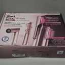 Shark FlexFusion Hair Straightener & Powerful Hair Dryer with Fusion Hair Brush, Ceramic Air Styler with Auto-Wrap Curlers & Concentrator, Ceramic Plates, Cosmic Blush HD641S