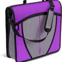 Case-it Mighty Zip Tab School Zipper Binder | 3-Inch O-Rings, 600-Sheet Capacity, 5-Subject Expanding File Folder, Multiple Pockets & Storage Organizer, Shoulder Strap | D-146 Deep Purple