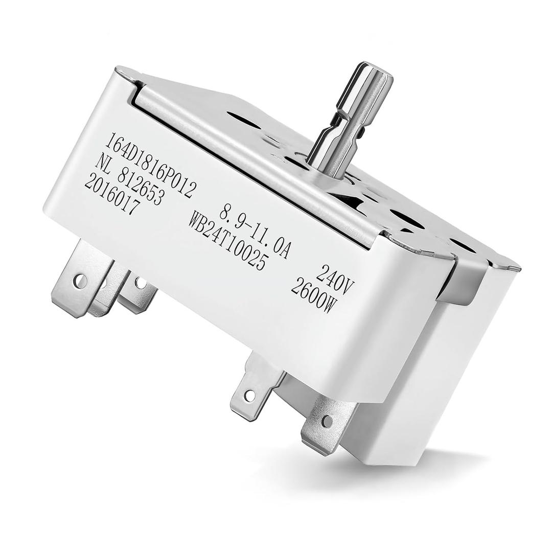 WB24T10025 Infinite Range Control Switch for GE Electric Range Stove, 8 Inch Surface Burner, Replacement for AH236750, EA236750, AP2024072, 769692, PS236750
