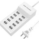 sccvee USB Charger Station 10 Port, 50W Desktop Multi Port Charging Hub,10 Port USB Charger for Multi Devices Compatible with iPhone/Huawei/LG/Google Pixel/Tablet/Other Devices.