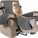 H.VERSAILTEX Reversible Quilted Recliner Covers Recliner Chair Cover Water Resistant Furniture Protector Washable Couch Cover with Elastic Straps for Kids, Pets (Recliner, Grey/Beige)