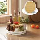 LAMU 2 Pack Lazy Susan Organizer, 10'' Lazy Susan Turntable for Cabinet, Table Top, Refrigerator, Kitchen, Pantry Fridge Organizers and Storage, Rotating Spice Organizer, Oak