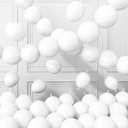 White Link Balloons,120Pcs 6Inch White Latex Linking Balloons for Birthday Baby Shower Wedding Anniversary Party Decorations