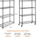 Amazon Basics 4-Shelf Heavy Duty Garage Shelving Storage Unit on 3" Wheel Casters, Adjustable Metal Wire Rack with Leveling Feet, 36" x 14" x 57.75", Black