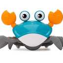 Crawling Crab Toy for Babies & Toddlers | Rechargeable Musical Moving Toy with LED Lights | Sensor Obstacle Avoidance Tummy Time Toy | Interactive Educational Gift for Kids 6 Months+