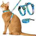Cat Harness and Leash Set - Escape Proof Adjustable Cat Harness, Comfortable Soft Lightweight, Use Safe & Easy, Walking Travel Kitten Harness for Small Medium Large Cats (Hawaii Green, Medium)