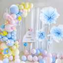 LuoluoHouse Giant Artificial Flowers Decoration Christmas Wedding Reception Essential Large 5.58ft Big Artificial Silk Flower with Stems&Stands Party Banquet Background Home Decor Blue