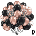 Rose Gold and Black Balloons 12inch with Rose Gold Confetti Balloons for Wedding Graduation Baby Shower Birthday Party Decoration