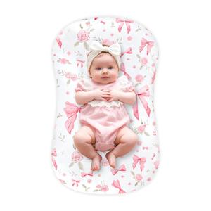 Baby Lounger Cover Grils Boys, Soft and Comfortable Newborn Lounger Cover, Breathable and Stretchy Infant Nest Slipcover, Compatible with Snuggle Me Newborn Lounger, Cover Only (Pink Rose)