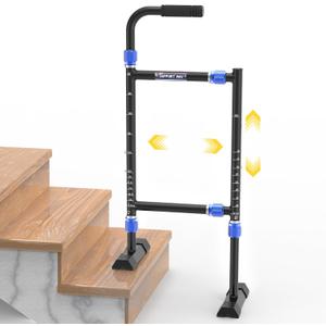 Height & Width Adjustable Stair Assist Cane for Seniors, Customizable to fit Most Indoor/Outdoor Steps, Wide Anti-Slip Base, Professional Stair Climbing Assist Cane for Sore Knees & Post-Surgery