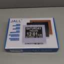JALL New 2024 Digital Calendar Alarm Day Clock - with 8" Large Screen Display, am pm, Multiple Alarms, for Impaired Vision People, The Aged Seniors, The Dementia, for Desk, Wall Mounted, (White)