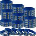 WinnerWhy 50 Pcs Class of 2026 Wristbands Graduation Bracelets 2026 Prom Silicone Grad Wristbands Celebrating Rubber Bracelets Graduation Gift for Even Party Favors Supply(Blue)
