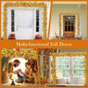 Fall Leaves Garland Thanksgiving Decor, 6ft Artificial Garland for Mantle, Flowers, Eucalyptus, Bamboo Leaf, Autumn Harvest Decorations Thanksgiving Xmas Door Windows Table Fireplace Decor (1 Piece, Golden)