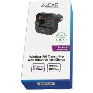 Zgear Wireless FM Transmitter with adaptive fast charge Set of 3