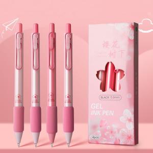 4+10 Pcs Gel Ink Pens Retractable Pens Cute Pen 0.5mm Ballpoint Pen Office School Supplies for Girls Boys Women Men, Age 6+ (Pink)