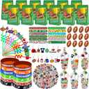 208Pcs Football Party Favors Party Supplies Contains Football Goodie Bags Cups Straw Stickers Mini Football Silicone Bracelets Keychains Thank You Tags Ideal Football Birthday Party Supplies for Team
