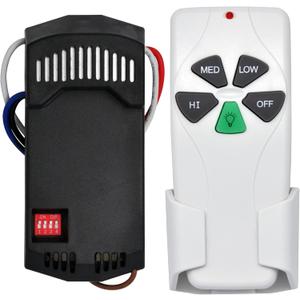 Universal Ceiling Fan Remote Control Kit Replacement for Harbor Breeze Hampton Bay Hunter Litex, 3-Speed Light Dimmer with FAN28R Receiver, Compatible with FAN-53T 2AAZPFAN53T 11T KUJCE9103 UC7030T