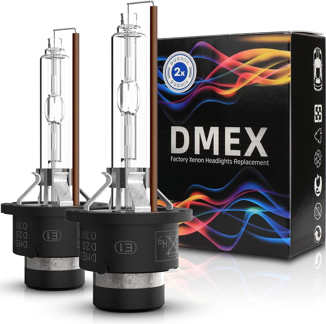 DMEX D2S HID Headlight Bulbs 4300K Warm White Xenon 35W 85122 66240 66040 66240CBI Replacement - Pack of 2 (Not fit Halogen Headlamp)