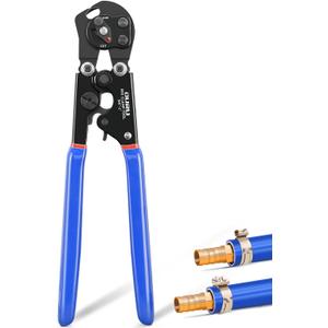 2 IN 1 Ratchet Pex Crimping Tool Pliers Cinch and Remove Combo Function Professional Pex Crimper Long Handle Pex Pinch Tool Pex Pipe Crimp Tool for 3/8" to 1" Stainless Steel Clamps