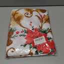 SASTYBALE Christmas Tablecloth Rectangle, Jacquard Fabric Christmas Table Cloth with Poinsettia Flowers, Spillproof Table Cover for Winter Holiday Dinner Decor (Rectangle, 60" x 84")