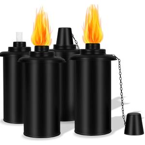 Torch Replacement Canisters, Bamboo Lantern Refillable Torches, Decorative Torch Canister Replacement for Yard, Patio, Deck, Garden, Party, Landscape (16oz-4pcs)
