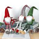 3PCS Gnome Christmas Decorations Dangle Leg Christmas Gnomes Handmade Swedish Plush Ornaments Collectible Dolls with Bendable Hat Figurines Elf Gift for Xmas Tree Home Hotel Table Window Decor