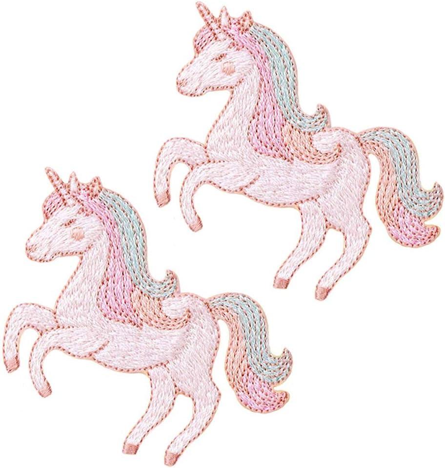 2 Pack Unicorn Patches, Iron On Patches for Backpacks, Hats, DIY Sew on Applique Patch, Vintage Embroidered Patches for Repair Clothes, Jackets, Jeans