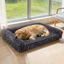 Waterproof Orthopedic Dog Bed for Medium Dogs, Medium Non-Slip Pet Beds with Sides, Egg-Crate Memory Foam Dog Couch for Crate Removable Washable Cover, Grey