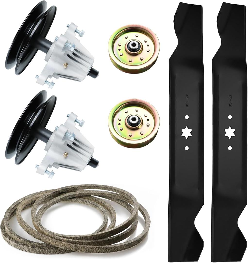 42 Inch Deck Rebuild Kit Replace for MTD/Cub Cadet/Troy Bilt CC30 Mini Rider LTX1040 LTX1042 RZT-42, with 2 Spindles 918-04822 918-04950, 2 Blades 742-04308, 2 Idlers 756-04129, 1 Belt 754-04060