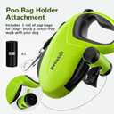Pecute 26ft Retractable Dog Leash with Reflective Strips, 360 Tangle-Free, One-Button Control & Sturdiness Nylon Material, Long Leash Retractable with Poop Bag Holder for Medium Large Dog