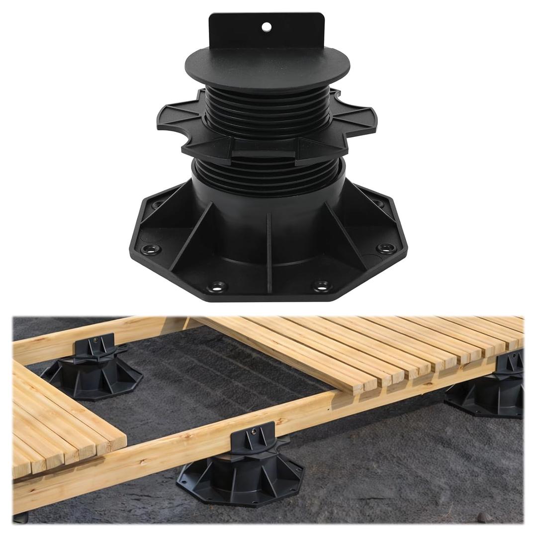 Muzata 5Pack Raising from 2.4" to 5.5" Adjustable Deck Support Pedestal Paver Flooring Joist Unilateral Keel Deck Support Base M065