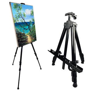 NS JYMB Easel Stand for Sign and Painting, 17-66 Inch Adjustable, Black | Portable metal tripod easel for display stand, canvas holder, floor, poster board, wedding signs and travel use