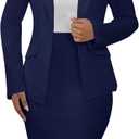 Salimdy Women 2 Piece Skirt Suit Set Business Professional Blazer Dress Jacket and Pencil Skirts Sets, 2XL