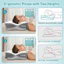 Besyodo Cervical Pillow for Neck Pain Relief - Ergonomic Neck Pillow for Sleeping, Contour Memory Foam Pillows Side Sleeper Pillow for Neck Support, Bed Pillow for Back Stomach Sleepers