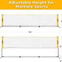 A11N SPORTS Badminton Net - Height Adjustable Volleyball Net for Junior Tennis, Soccer Tennis & Kids - Portable Driveway Pickleball Net for Indoor & Outdoor, 14ft Wide