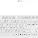 MCSaite Wired White USB 104 Keys Computer Keyboard with Stands,Waterproof - US Layout Compatible for Windows, PC, Laptop