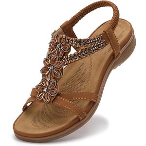Littleplum Sandals for Women Handmade Arch Support Summer Womens sandals Comfort Walking Orthopedic Bohemian Flip Flop,4