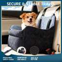 Dog Car Seat for Small Dogs, Elevated Pet Booster Seat with Safety Leash & Anti-Slip Base, Washable Dog Car Bed Travel Seat for Small Pets up to 30 lbs, Black & Gray