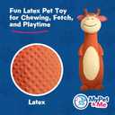 3 x My Pet & Me - Squeaky Dog Toys for Light to Moderate Chewers - Fun Latex Toys for Puppies, Teething, and Gentle Play - Interactive Fetch and Chew Toy with Squeaker (Orange Cow, 6 Inch)