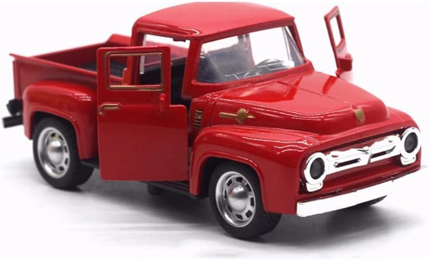 Vintage Truck Decor,Pickup Metal Vehicle for Farmhouse Mini Trucks Adornment Home/Table/Desk Xmas Ornaments Festivals Truck Valentine's Day Christmas Decorations (Red)