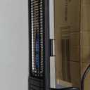 Small Outdoor Heater for Patio, thermomate 1500W IP65 Electric Infrared Heater with Low Glare Schott Glass, 9 Heating Levels & 24H Timer, Plug-in 120V Black