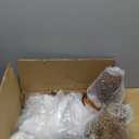 Vintage Farmhouse Chandelier, 27 Inch Adjustable Amber Glass Rust-Finish Metal Pendant Light Fixture for Living Room, Bedroom, Dining Room, Kitchen Lighting (6-Light)