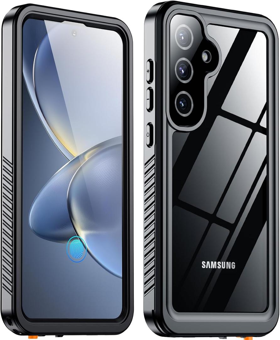 SPIDERCASE for Samsung Galaxy S25 Plus Case Waterproof,Built-in Lens & Screen Protector, Full Heavy Duty Protection, 12FT Military Shockproof, Dustproof, Anti-Scratched Phone Case,Black