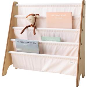 3 Sprouts Recycled Kids Bookshelf, Holds 35 Books, 4-Tier, Pink, 25 cm x 62 cm x 61 cm