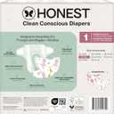 The Honest Company Comfort Dry Disposable Daytime Diapers for Sensitive Skin, Hypoallergenic, Rose Blossom + Tutu Cute, Club Box Size 1 (8-14 lbs), 78 Count