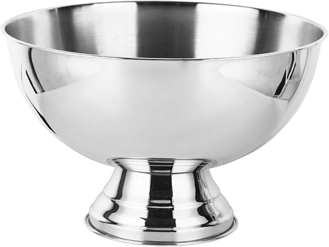 Cooling Bucket, Stainless Steel Champagne Bowl, Heavy Duty Pedestal Base 13.5L Champagne Chiller Bucket, Ice Barrel for Chilling 