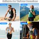 Portable Waist Fan 4000mAh Rechargeable, 3 Speeds Strong Turbo Airflow Hands-Free Clip Belt Fans With LED Flashlight, 24H Cooling Personal Wearable for Outdoor, Traveling, Camping, Gift for Men, Green