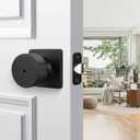 Goldenwarm Matte Black Door Knobs Interior, Privacy Bedroom Door Knob with Lock, Black Interior Door Knobs Bathroom 6 Pack