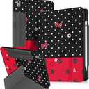 for iPad A16 Case/10th Generation Case - 10.9 Inch 2022 Tablet Cover with Pen Holder for Women Boys Girls Men Cute Cartoon Cool Funny Funda for iPad 11th 11 Inch 2025, RD WT Point (Red Point Mini)